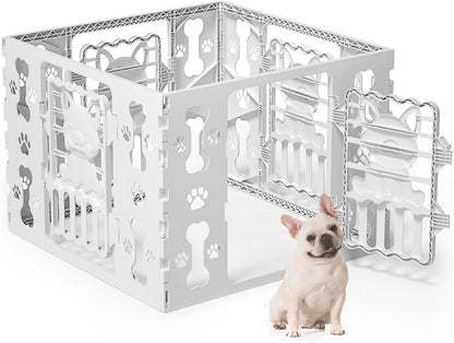 Dog Playpen for Dogs Indoor Small, Dog Play Pen Indoors/Outdoors, Puppy Playpen Indoor, Folding & Portable Dog Pen 4-Panel & 4-Door, Pet Fence Unique Design 2025, 26" High