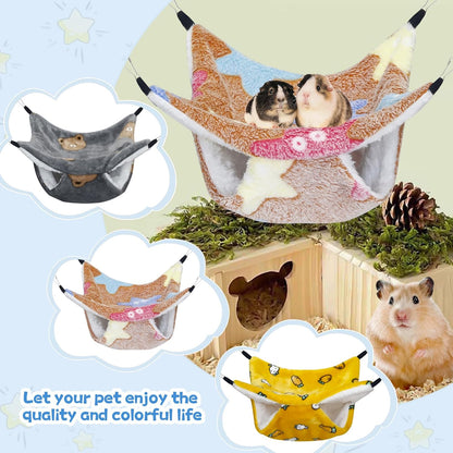 3 Pcs Guinea Pig Hammock, Rat Ferret Hanging Hammock Guinea Pig Accessories for Small Animals Chinchilla Parrot Sugar Glider Ferret Hamster Squirrel (11"×11")