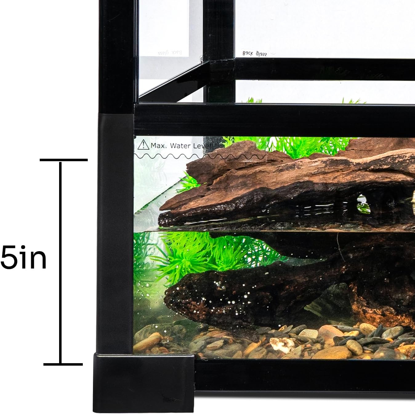 OIIBO 18 Gallon Turtle Tank, 30"×12"×12" Large Aquatic Turtle Tank Aquarium with Drainage System, Deep Leak-Proof Base Easy to Change Water Tortoise Habitat