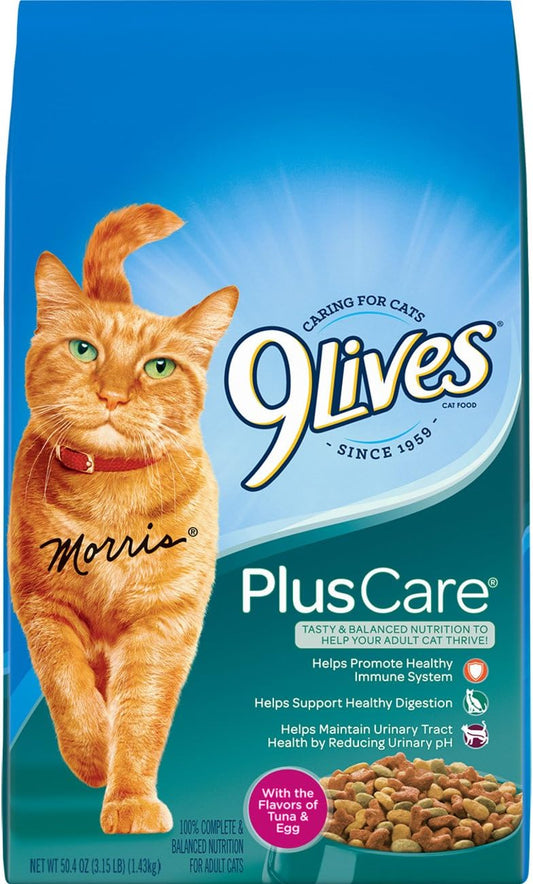 9Lives Plus Care Dry Cat Food, 3.15 lb. Bag (Pack of 4)