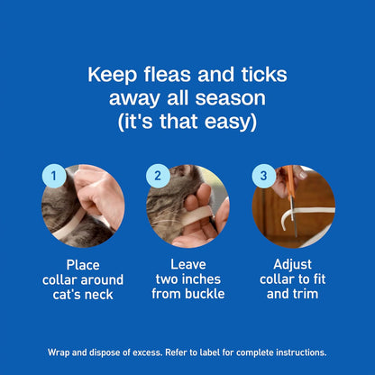 ADAMS Plus Flea & Tick Collar for Cats, Breakaway Collar, 1 White Collar, 7-Month Protection, Kills & Repels Fleas, Flea Eggs, Flea Larvae and Kills Ticks, Tick Nymphs, and Tick Larvae