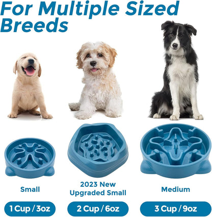 VANNON Slow Feeder Dog Bowls Non Slip Puppy Bowl Durable Dog Puzzle Feeder Bloat Stop Food Bowls for Puppy and Small Dogs, BPA Free, 1 Cup, Grey