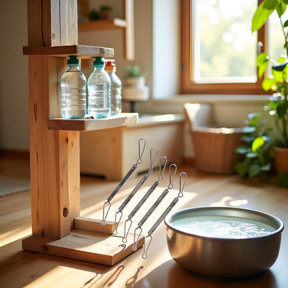 10Pcs Spring with 2 Clips Used Singly or in Combination to Hold Rabbit Water Dispenser Drinking Bottle for Small Animals Feeding and Watering Supplies