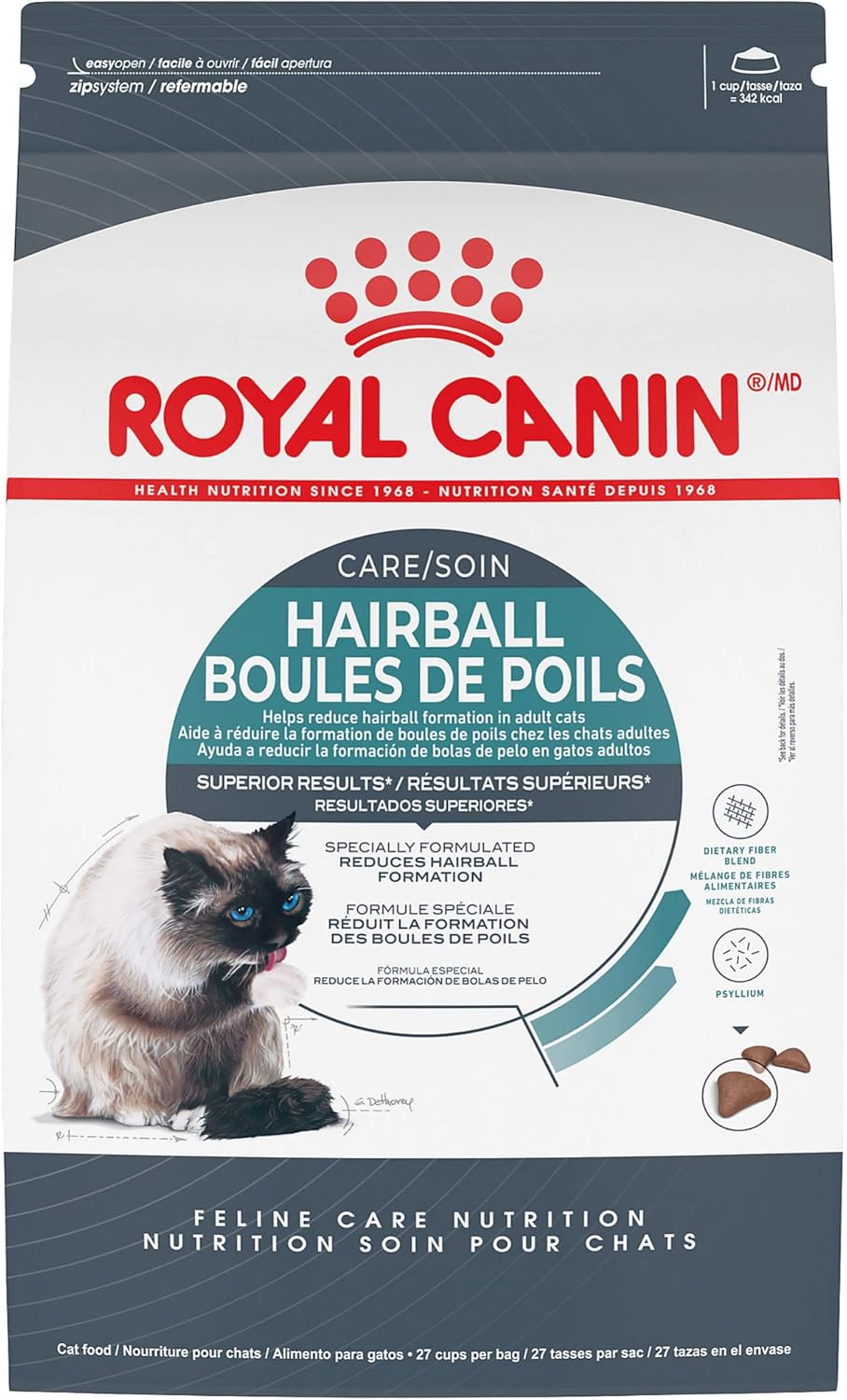 Royal Canin Feline Care Nutrition Hairball Care Adult Dry Cat Food, 14 lb Bag