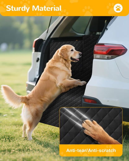 Lekereise SUV Cargo Liner for Dogs - 53.15 * 78.74 inch Waterproof Pet Trunk Cargo Cover Mat for SUVs Sedans Non-Slip Pet Car Seat Protector Universal Fit SUVs Sedans Trunks Vans - Black