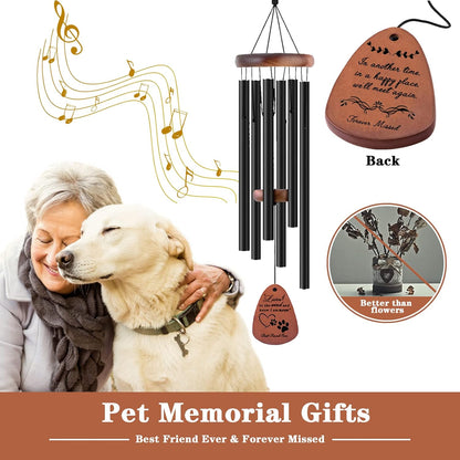 Dog Memorial Gifts, 28" Pet Memorial Wind Chimes, Loss of Dog Sympathy Gift, Pet Loss Passing Away Remembrance Bereavement Gift