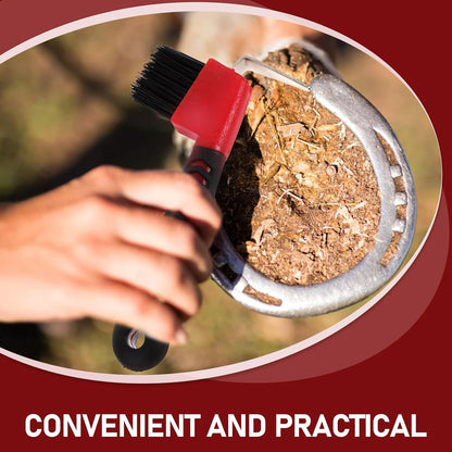 Happyyami Grip Hoof Pick with Brush Comfortable Rubber Handle Efficient Dirt Removal Tool for Hoof Hygiene Essential Equine Grooming Equipment Supplies Random Color Random Color