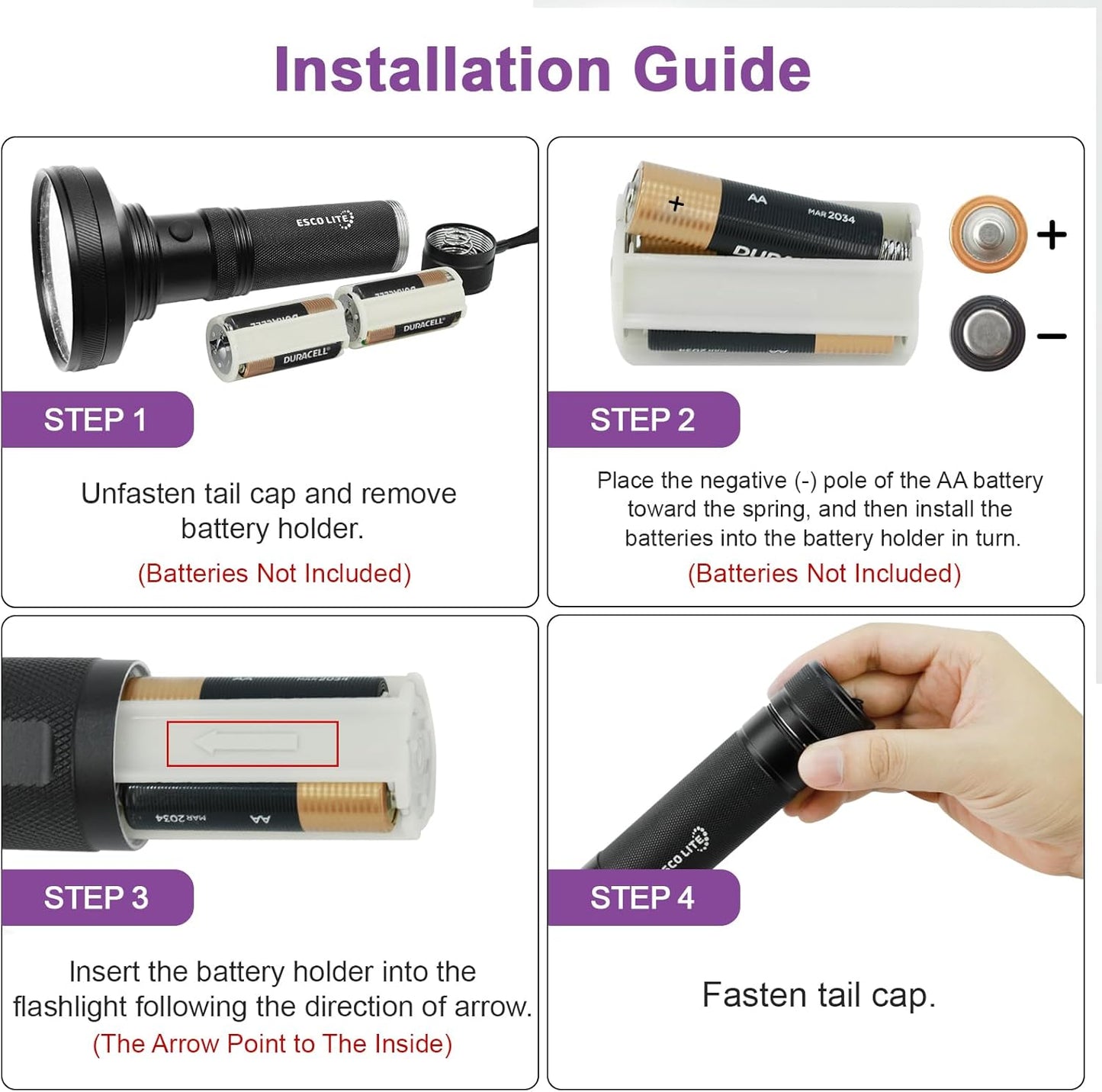 ESCO LITE UV Flashlight Black Light, 100 LED 395 nM Ultraviolet Flashlights UV Blacklight Detector for Dog Urine, Pet Stains and Bed Bug