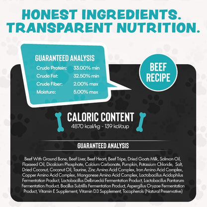 Freeze Dried Dog Food for Small & Large Breeds Dogs, 6 Oz Beef Dog Food Toppers for Picky Eatres, Made in USA - Grain Free & All Natural Freeze Dried Dog Treats Made with 96% Meat Organs