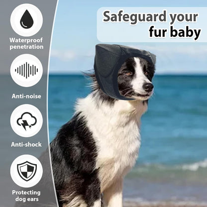 Adhiper Upgrade Dog Ear Muffs Wraps Noise Protection Quiet Ears, Elastic Waterproof Dog Ear Covers for Grooming, Bath, Drying, Swim & Anxiety Relief Reserved Ear Room Design (Gray/Small)