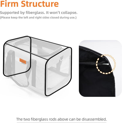 YUNIQUE Soft-Sided Cat & Dog Carrier for Pets Up to 15 Lbs, Airline Approved Collapsible Travel Puppy Carrier with Lightweight Fabric Design (Grey)