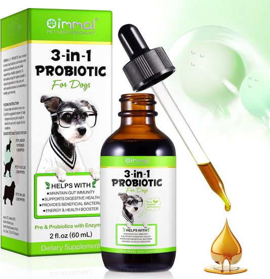 Probiotics for Dogs, 3 in 1 Dog Probiotic and Digestive Enzymes for Pet, Supports Gut Health, Itchy Skin, Allergies, Immunity, Liquid Probiotics for for All Ages and Breeds Dogs