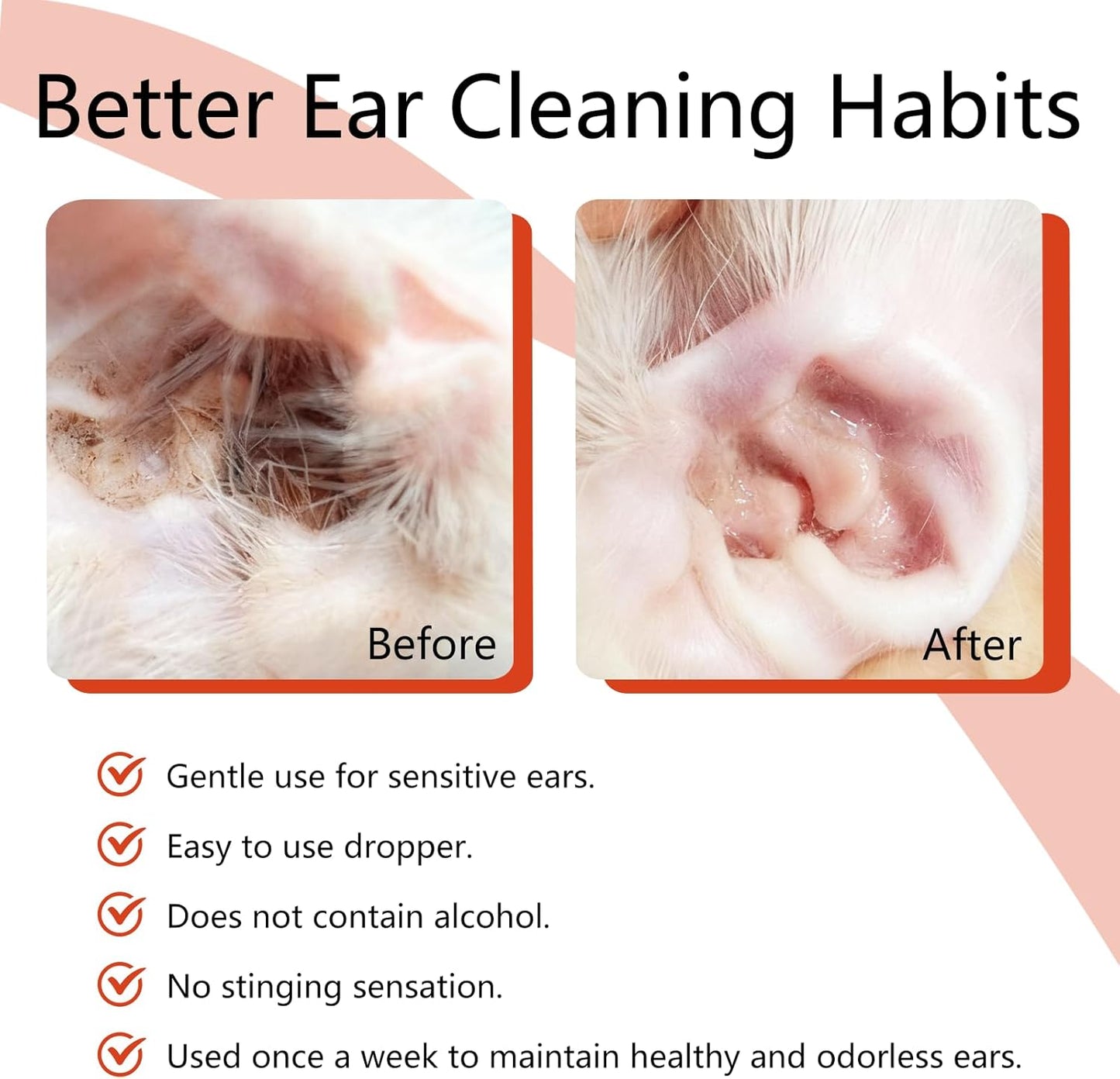 FlowFish Pet Ear Cleaner for Dogs Ear Infection Treatment, No-irritating Dog Ear Cleaner Solution for Treat Dog Ear Infection at Home with Gentle Caring [1.69 FL.OZ]