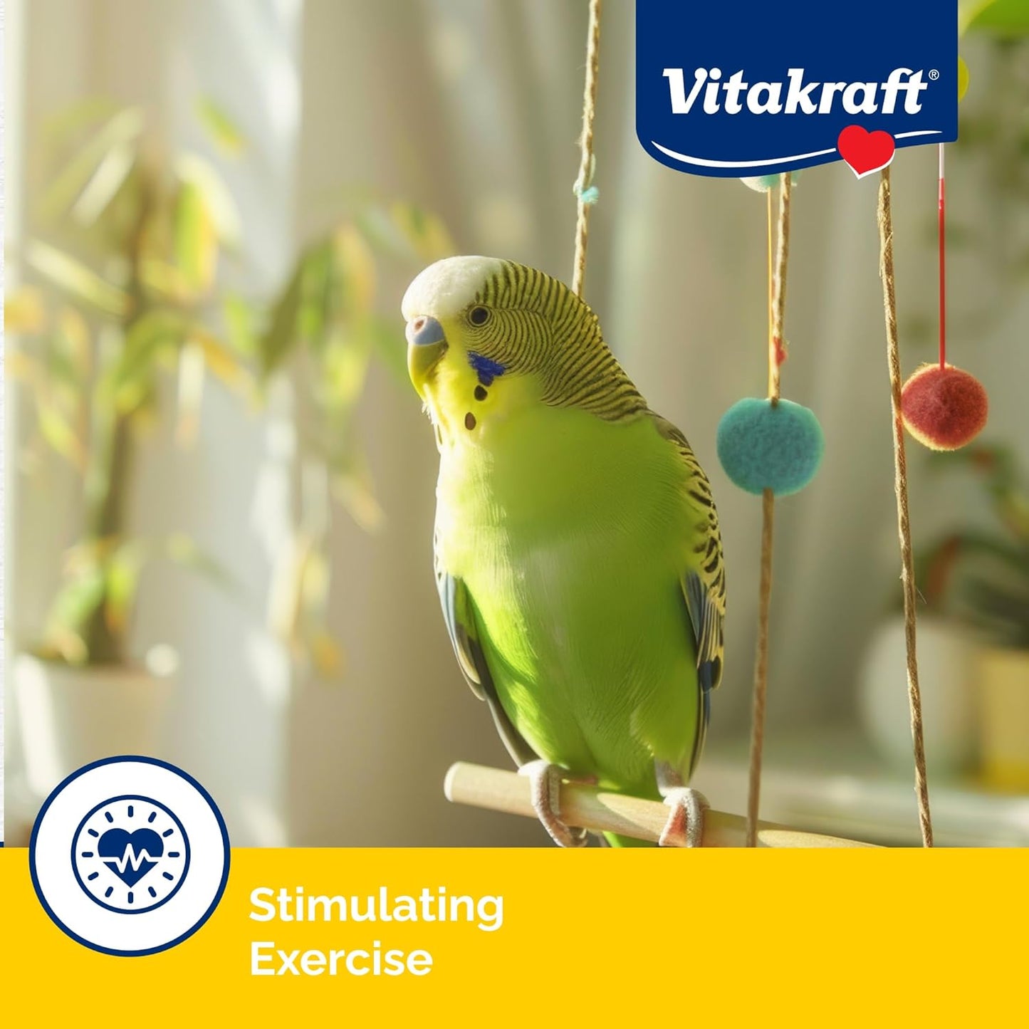 Vitakraft Crunch Sticks Parakeet Treat - Triple-Baked Millet Parakeet Treats with Natural Wood Center - Crunchy & Nutritious Bird Treat Sticks for Small Animals (12 Count, Honey, Egg, and Apple)