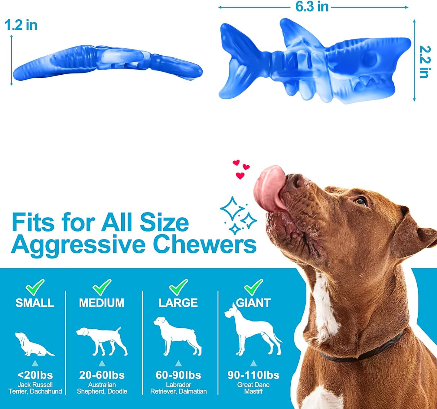 PETSTA Dog Chew Toys for Aggressive Chewers, Durable Toys for Large Dogs, Heavy Duty Indestructible Large Dog Toys, Tough Dog Toys for Medium/Large Dogs Breed