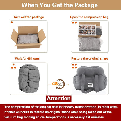 Dog Car Seat for Small Dogs, Portable Puppy Car Seat of Easy Installation, Fashionable Pet Carrier Bag with Large Pockets, Machine Washable Dog Booster Seat (Checkered Black)