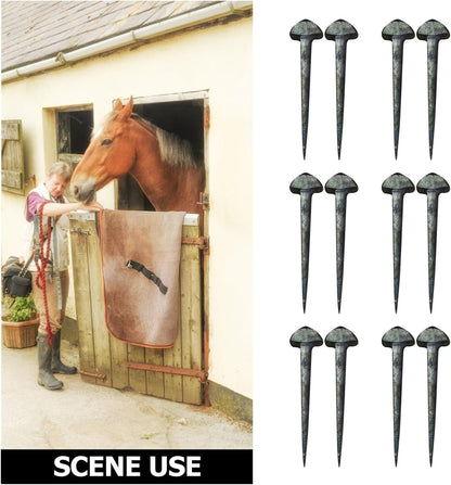 50Pcs Iron Horseshoe Nails for Hoof Care, Durable Low Carbon Steel Horse Accessories with Sharp Beveled Design for Easy Application Farrier Tools for Daily Use