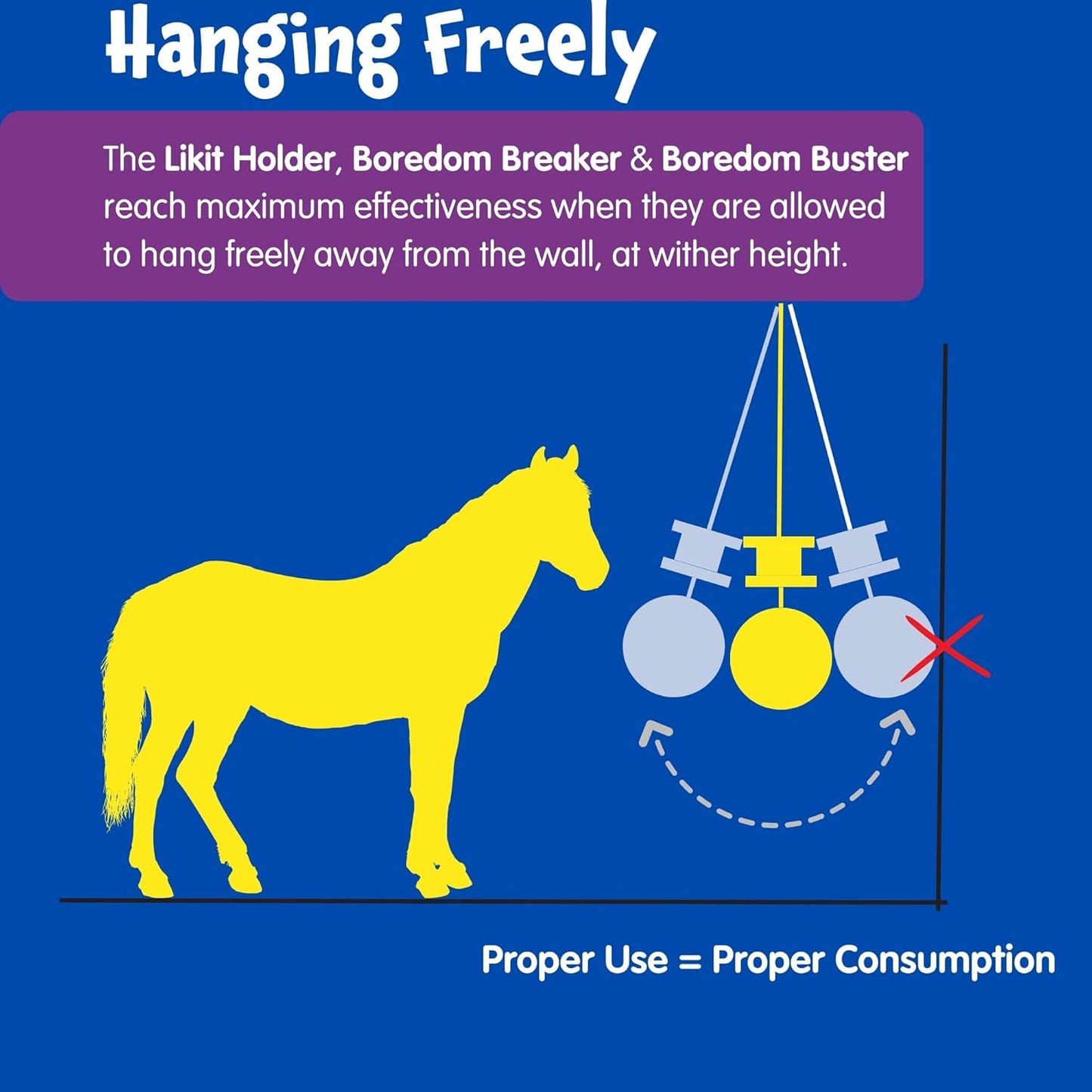 Likit Holder Purple | Stable Toy for Horses, use Horse Treats | Help Horse Boredom | Purple