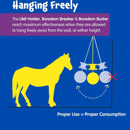 Likit Holder Purple | Stable Toy for Horses, use Horse Treats | Help Horse Boredom | Purple