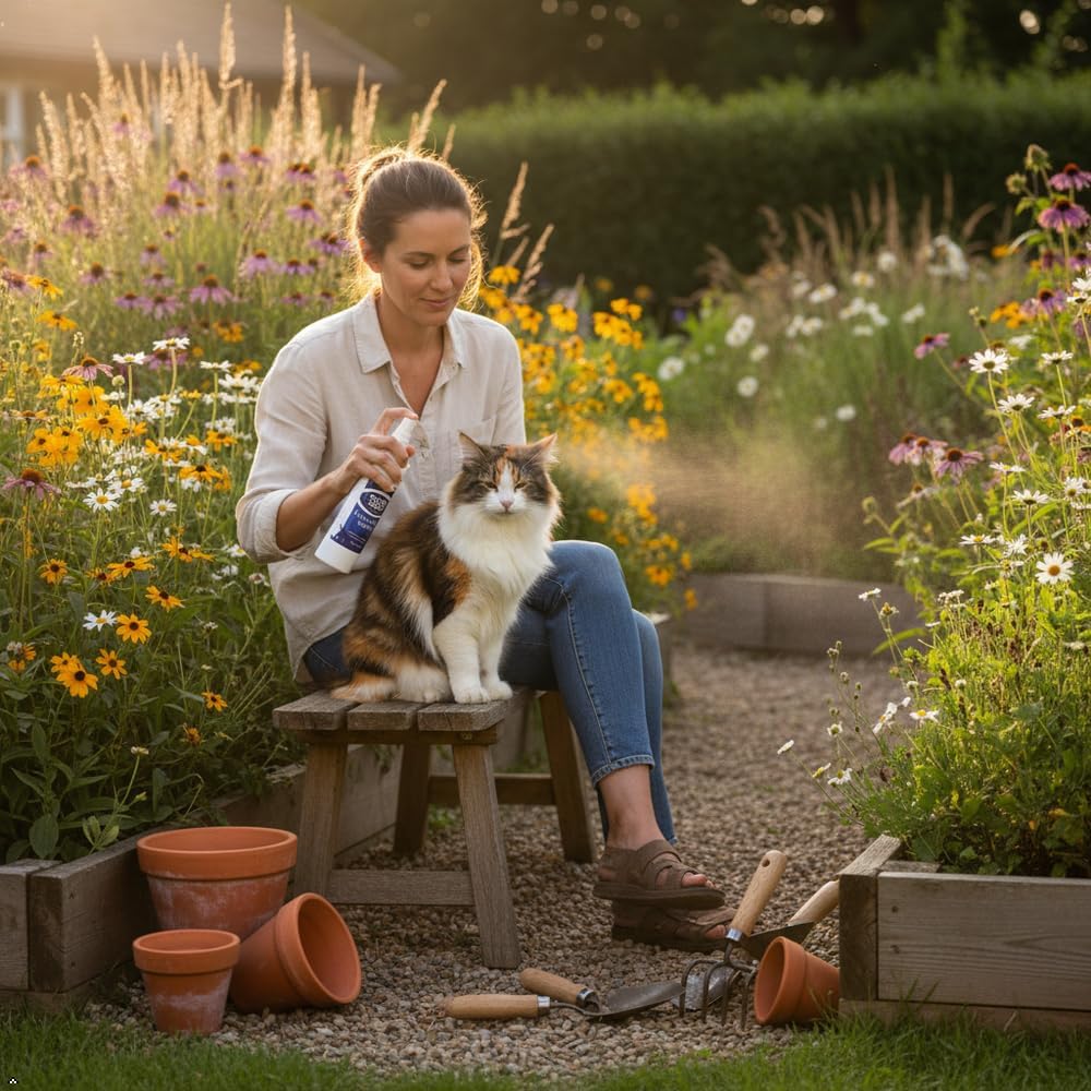 Flea & Tick Spray 8oz – All-Natural Citrus Oil Formula – Safe for Dogs, Cats, Puppies & Kittens – Protects Against Fleas, Ticks, Mosquitoes & Mites – Made in USA