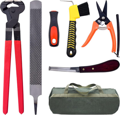 14 inch Horse Farrier Tool Kits - 6Pcs Professional Hoof Trimming Farrier Tools, Can Easily Trim The Hooves of Horses, Cows, Sheep, Donkeys and Other Medium-Sized Animals