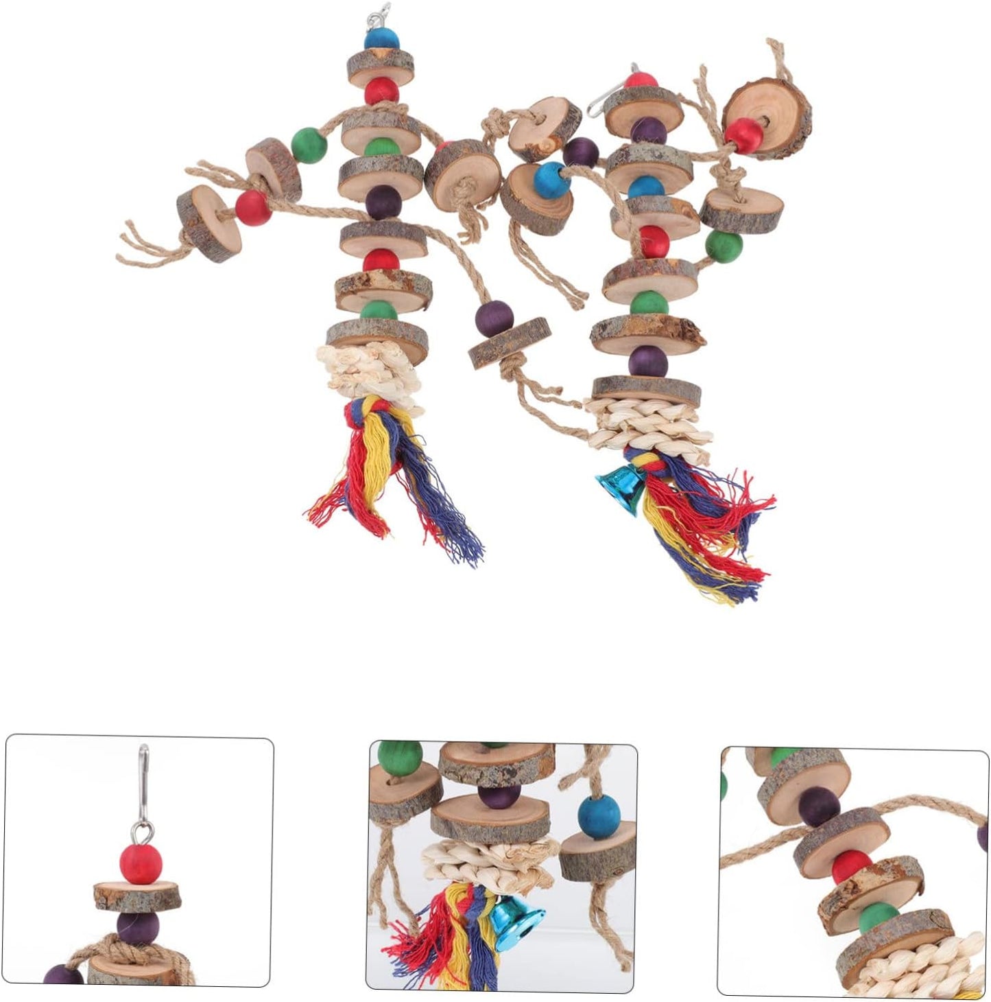 2pcs Wooden Parrot Chewing Toys Bird Nibbling Plaything for Cage Essential Pet Supplies for Healthy Activity Fun Portable Chew Toy for Birds