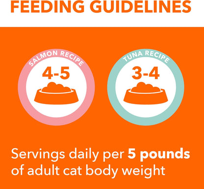 IAMS Perfect Portions Indoor Adult Wet Cat Food Cuts in Gravy Variety Pack, Salmon and Tuna Recipes, 2.6 oz. Easy Peel Twin-Pack Trays (12 Count, 24 Servings)