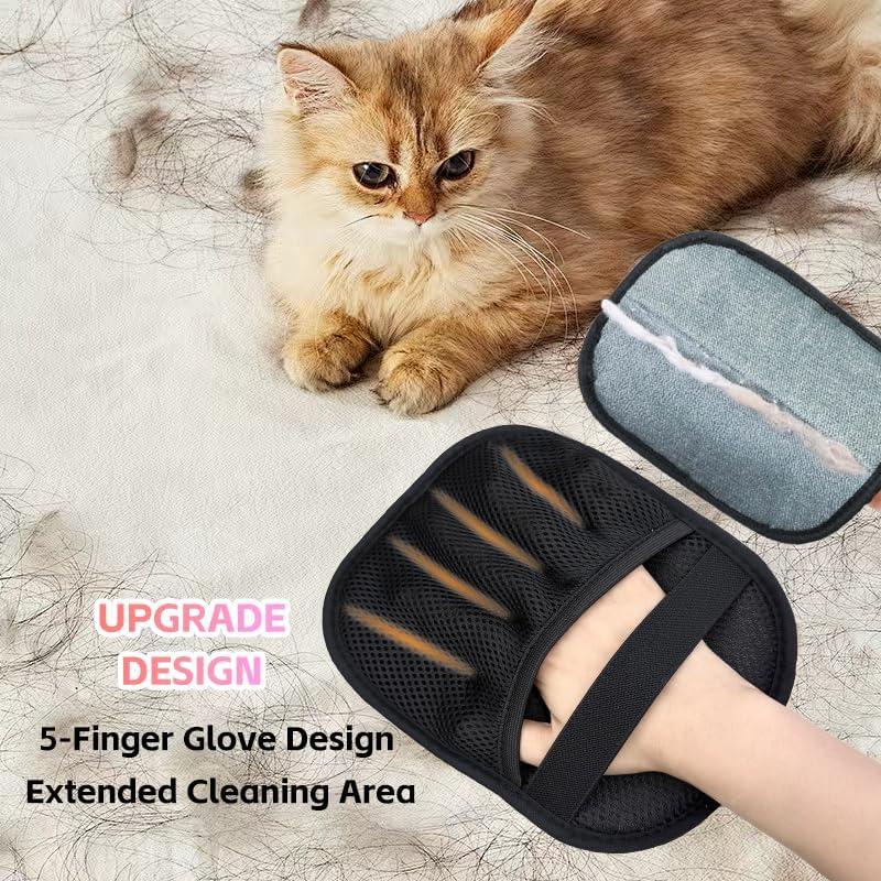 Christmas Stocking Stuffer Pet Hair Removal Glove,Pet Hair Remover for Cat & Dog,New Upgraded Electrostatic Gloves Pet Hair,Reusable Electro Static Pet Hair Remover Electrostatic Gloves
