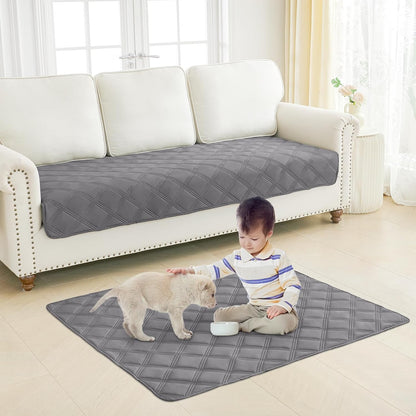 Smiry Waterproof Dog Bed Cover Blanket 52x82, Soft Reversible Pet Blanket, Washable Leakproof Cats Dogs Couch Cover for Sofa, Couch, Furniture, Lattice, Grey/Dark Grey