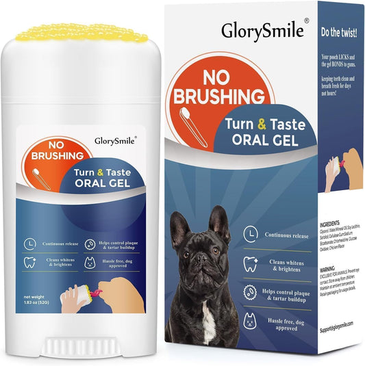Dental Gels for Dogs, Turn & Taste Dog Toothpaste, Dog Dental Care, Continually Freshens Breath for 24 Hours, Delicious Flavors Like Chicken, No Brush Toothpaste for Dogs