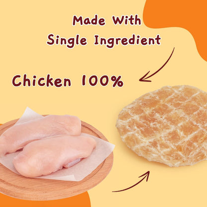 Jungle Calling Dog Treats, Single Ingredient Chicken Chips, Crunchy Jerky Chip Training Treat for Small Medium Large Breed Dogs, About 32 Count