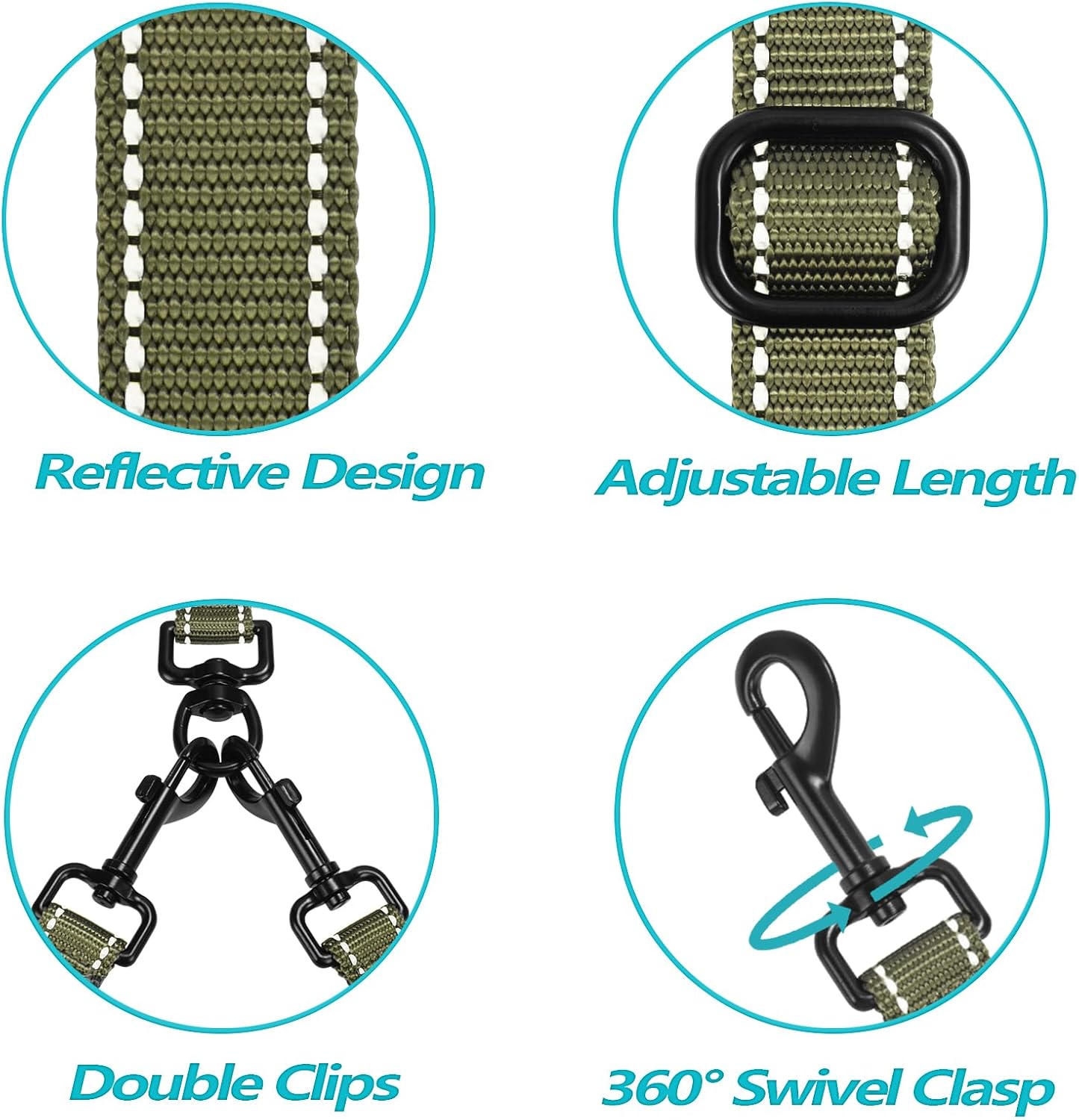 PetBonus No Tangle Double Dog Leash and Dog Seat Belt for Car