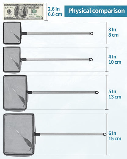 Pawfly Aquarium Fish Net with Extendable 9-24 Inch Long Handle for Betta Fish Tank Small Koi Pond and Pool