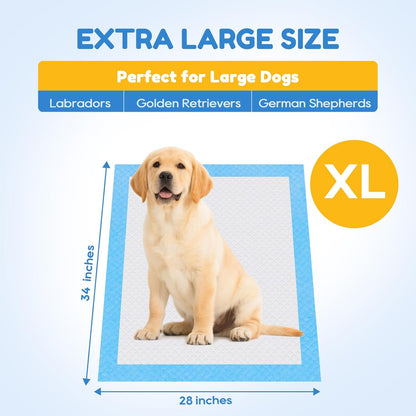 Extra Large Puppy Dog Pee Pads 28" x 34"-30 Count, Super Absorbent Disposable Dog Training Pads, Quick Drying, Leak-Proof, Ultra Thick Potty Pads for Dogs, Puppies, Doggie, Cats, Rabbits