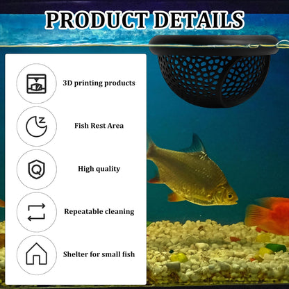 Betta Hammock, Floating Betta Hide, Fish Tank Cave for Betta Fish, Aquarium Decor, 2-Piece Set with 5 cm Training Mirror