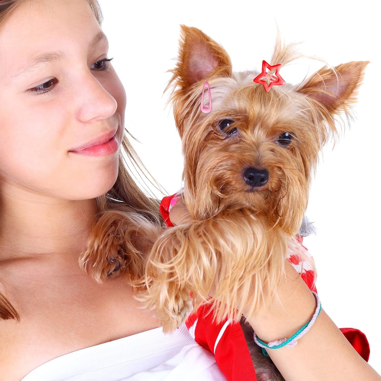 MTLEE 40 Pieces Dog Hair Clips Pet Hair Barrettes Grooming Products Small Snap Hair Clips Cute Pet Hairpin Headwear for Cat Puppy, 20 Pairs