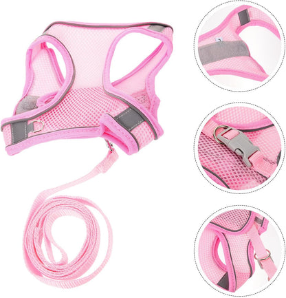 COHEALI Reflective Dog Harness Vest with Breathable Mesh Fabric and Long Leash for Outdoor Walking Comfortable No-Pull Pet Safety Belt for Puppies and Dogs