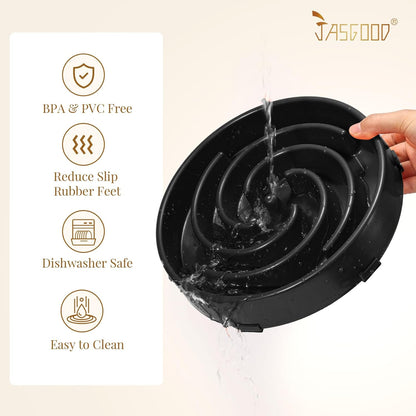 JASGOOD Slow Feeder Dogs Bowl for Large Medium Dogs,Anti-Gulping Pet Slower Food Feeding Bowls Stop Bloat,Preventing Choking
