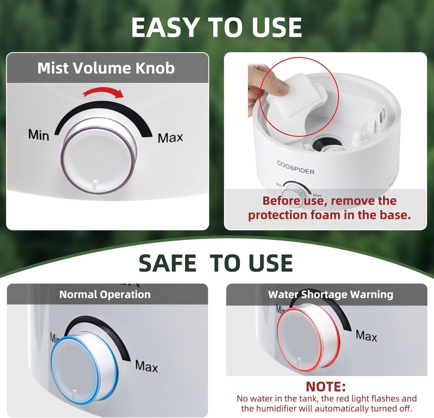 Coospider 4.2L Top Fill Reptile Humidifier, Fogger Mister for Reptiles Tank, Terrariums Humidifiers with Extended Hose/Tube, Automatic Reptile Misting System for Reptiles Amphibians Herps Vivarium