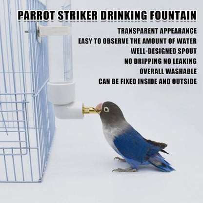 Automatic Parrot Water Dispenser - 130ML Bird Water Bottle with Cleaning Brush, Cage Accessories Drinker Bowl Fountain for Parakeet, Cockatiel, Lovebirds