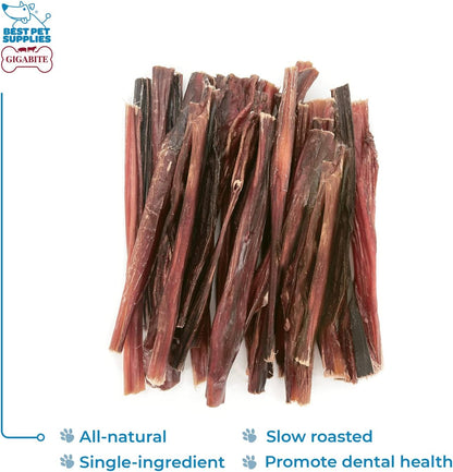 GigaBite 6 Inch Slim Odor-Free Bully Sticks (25 Pack) - All Natural, Free Range Beef Pizzle Dog Treat by Best Pet Supplies
