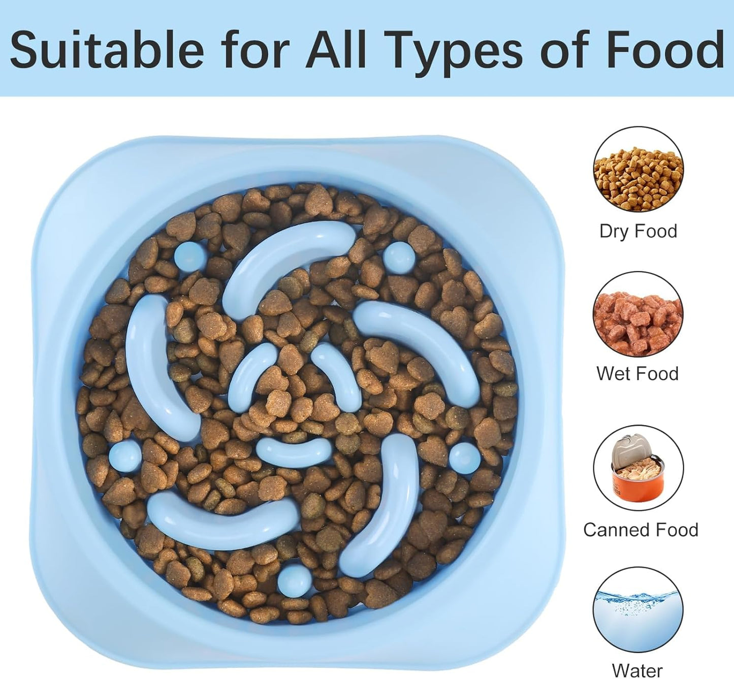 MateeyLife Slow Feeder Dog Bowls 2PCS, Anti-Choking Puzzle Dog Food Bowls, Anti-Slip Interactive Feeding Slow Down Eating, Bloat Stop Maze Dishes for Medium Breeds