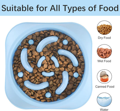 MateeyLife Slow Feeder Dog Bowls 2PCS, Anti-Choking Puzzle Dog Food Bowls, Anti-Slip Interactive Feeding Slow Down Eating, Bloat Stop Maze Dishes for Medium Breeds