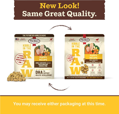 Primal Kibble in The Raw, Freeze Dried Dog Food, Puppy Recipe, Scoop & Serve, Made with Raw Protein, Whole Ingredient Nutrition, Crafted in The USA, Dry Dog Food 5.4 lb Bag