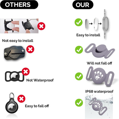 Airtag Dog Collar, Waterproof Airtag Holder, Apple Airtag Dog Collar, Heavy Duty Dog Collar, Adjustable, Soft, and Reflective for Medium and Large Dogs (Blue)