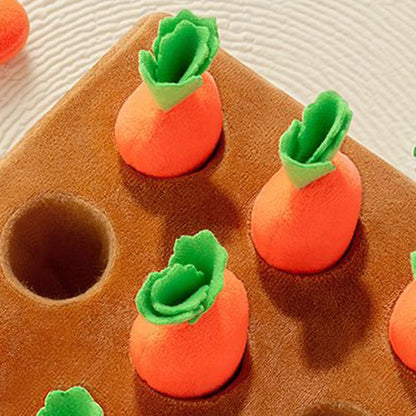 Carrot Snuffle Mat for Dogs Interactive Dog Plush Puzzle Toys 2 in 1 Non-Slip Feed Games Pet Stress Relief with 9 Carrots