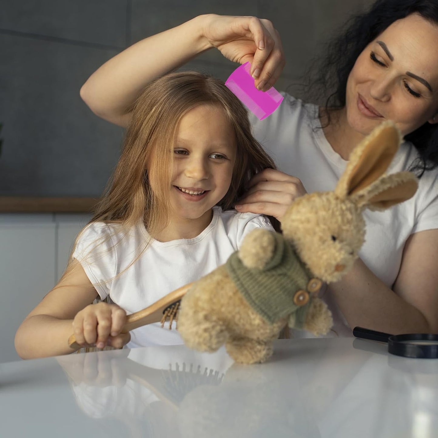 120 Pack Plastic Flea Lice Combs, Fine Tooth Flea Tick Comb, Double Sided Pet Combs, Cat Dog Hair Dandruff Removal Comb, Grooming Tools for Rabbit, Cat, Dog, Kitten, Small Pet (6 Colors)