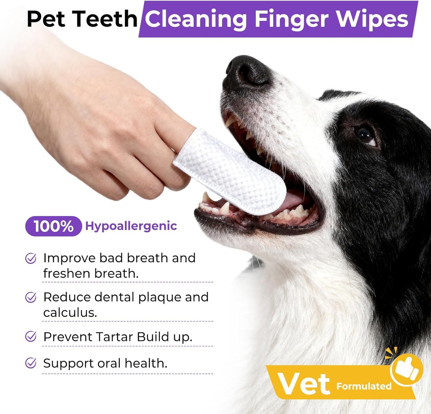 MeCids Pet Cleaning Wipe and Dogs Teeth Cleaning Finger Wipes Set 180PCS, Gentle Pet Wipes for Dogs & Cats Eyes, Ear, Paws, Butt, Face