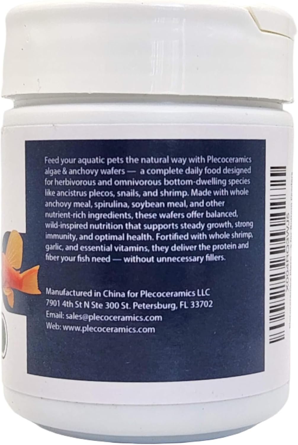 Plecoceramics Algae Wafers Universal Fish Food for Aquarium Fish, Turtles, Goldfish, Catfish - Spirulina Protein Wafers for Bottom Feeders (1.76 oz)