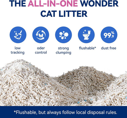 OPET Mixed Tofu Cat Litter -Strong Clumping Litter, Mixed Tofu and Bentonite, 99.9% Dust Free and Flushable Cat Litter, Natural Sustainable Ingredients Odor Control, Low Tracking